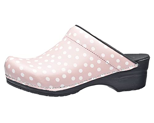 Sanita | Fenja offener Clog | Original handgemacht | Flexible Leder-Clogs für Damen | Anatomisch geformtes Fußbett mit weichem Schaum | Pink | 37 EU von Sanita