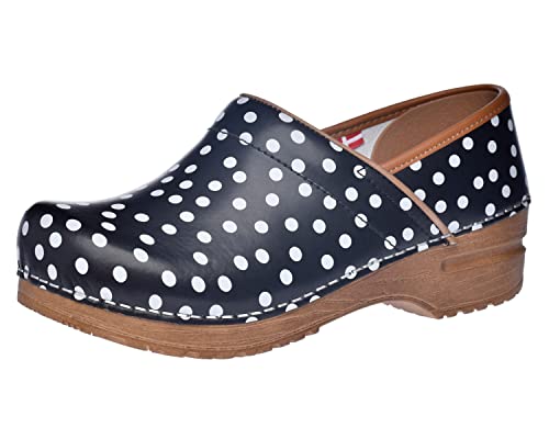 Sanita Festa | Professional geschlossener Clog | Original handgemacht für Damen | Anatomisch geformtes Fußbett mit weichem Schaum | Schwarz | 42 EU von Sanita