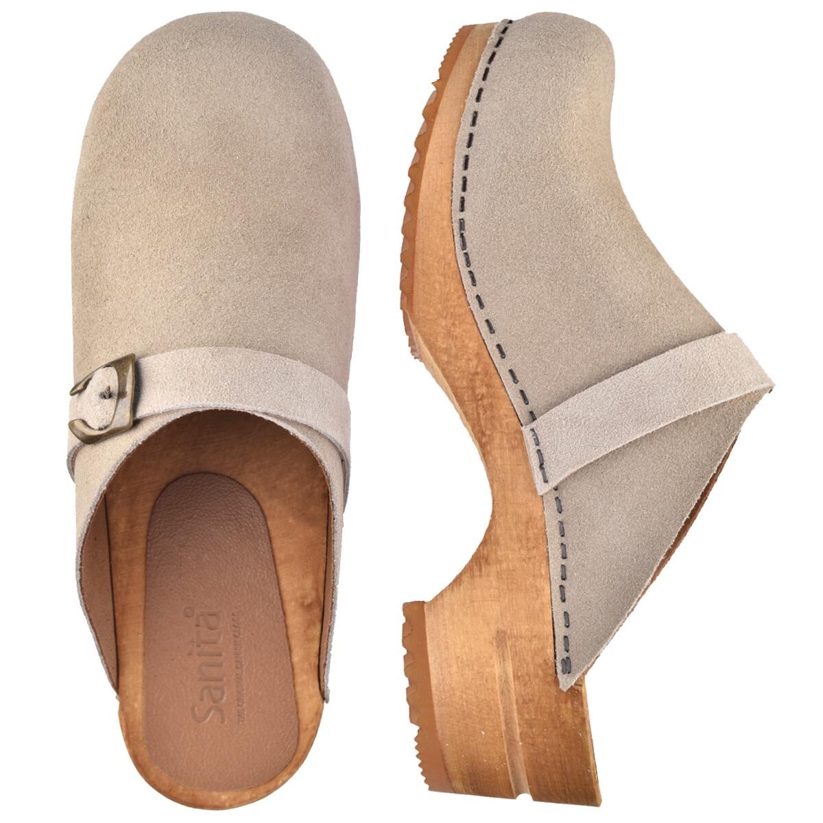 Sanita Hedi Clogs Beige, Größe: 37, Damen, Holzclogs von Sanita