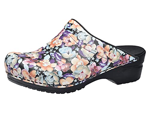 Sanita | Inalo offener Clog, Lackleder | Original handgemacht | Flexible Leder-Clogs für Damen | Anatomisch geformtes Fußbett mit weichem Schaum | Mehrfarbig | 38 EU von Sanita