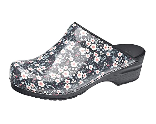 Sanita | Isalena offener Clog | Original handgemacht | Flexible Leder-Clogs für Damen | Anatomisch geformtes Fußbett mit weichem Schaum | Schwarz | 37 EU von Sanita