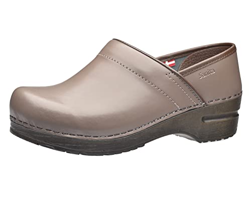 Sanita | Izabella geschlossener Clog | Original handgemacht für Damen | Anatomisch geformtes Fußbett mit weichem Schaum | Taupegrau | 40 EU von Sanita