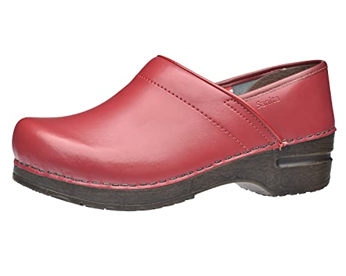 Sanita | Izabella geschlossener Clog | Original handgemacht für Damen | Anatomisch geformtes Fußbett mit weichem Schaum | Rot | 37 EU von Sanita