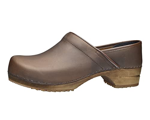 Sanita | Jamie Geschlossener Clog | Original handgemacht | Leder-Holzclogs für Männer | Braun | EU 40 von Sanita