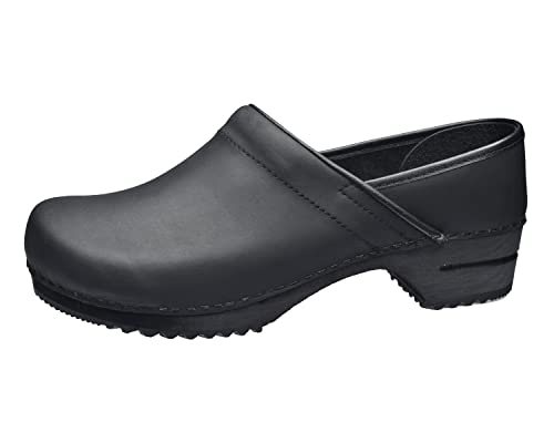 Sanita | Jamie Geschlossener Clog | Original handgemacht | Leder-Holzclogs für Männer | Schwarz | EU 40 von Sanita