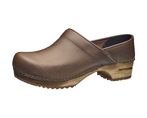 Sanita | Julie Geschlossener Clog | Original hangemacht | Lederclog mit Holzsohle für Damen | Braun | 37 von Sanita