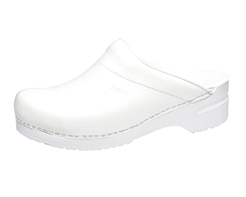 Sanita | Karl PU offener Clog | Original handgemacht | Flexible Leder-Clogs für Männer |Weiss | EU 42 von Sanita