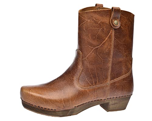 Sanita Kit Western Flex Boot | Original handgemacht | Flexible Leder-Holzstiefel für Damen | Braun | 42 EU von Sanita