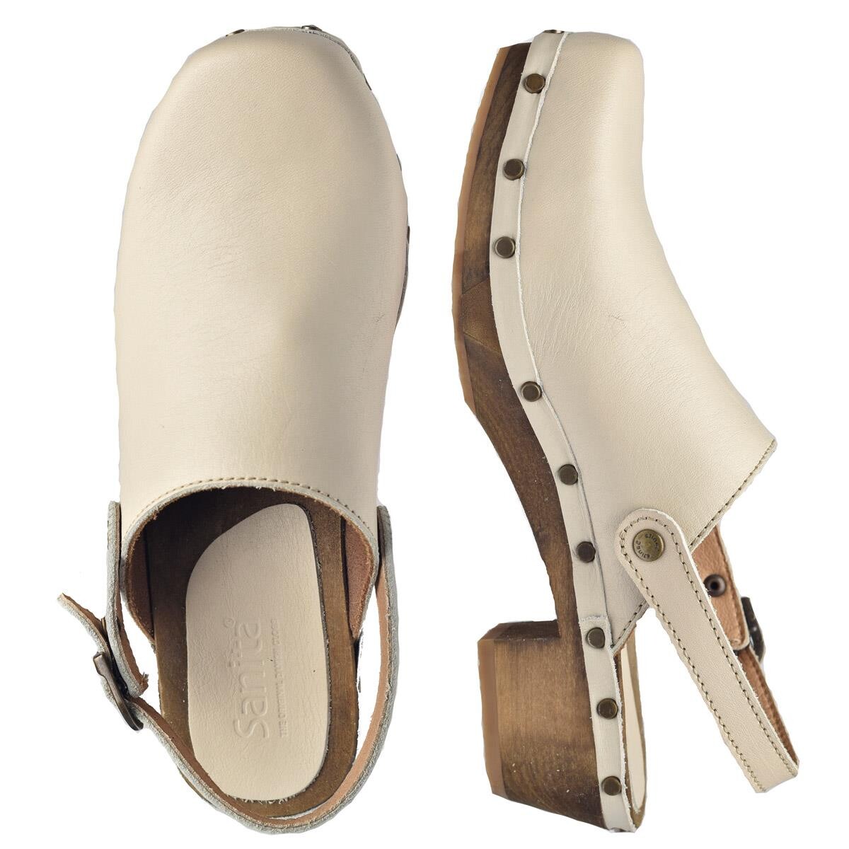 Sanita Kul Flex Clogs Creme, Größe: 35, Damen, Holzclogs von Sanita