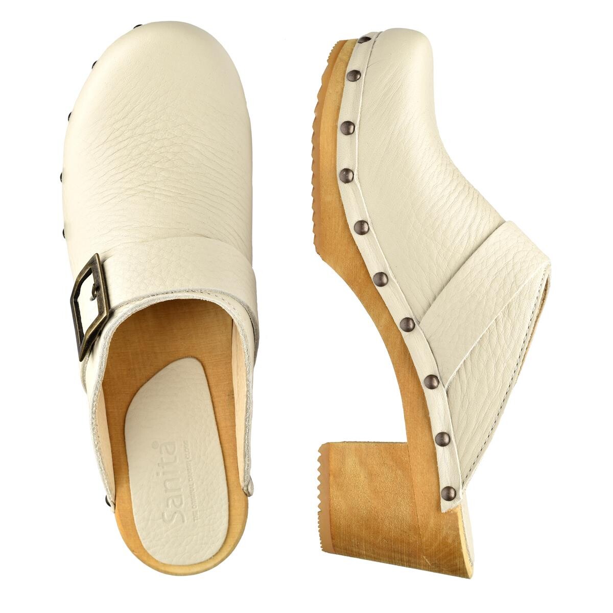 Sanita Lise Clogs Weiss, Größe: 37, Holzclogs von Sanita