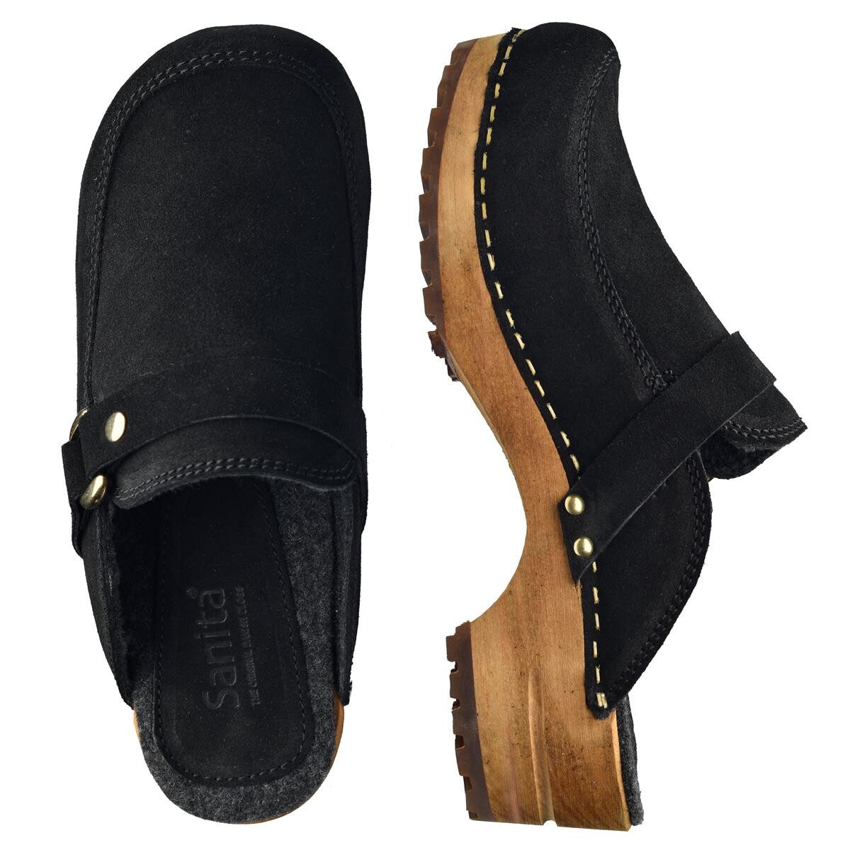 Sanita Lissy Clogs Schwarz, Größe: 37, Damen, Holzclogs von Sanita