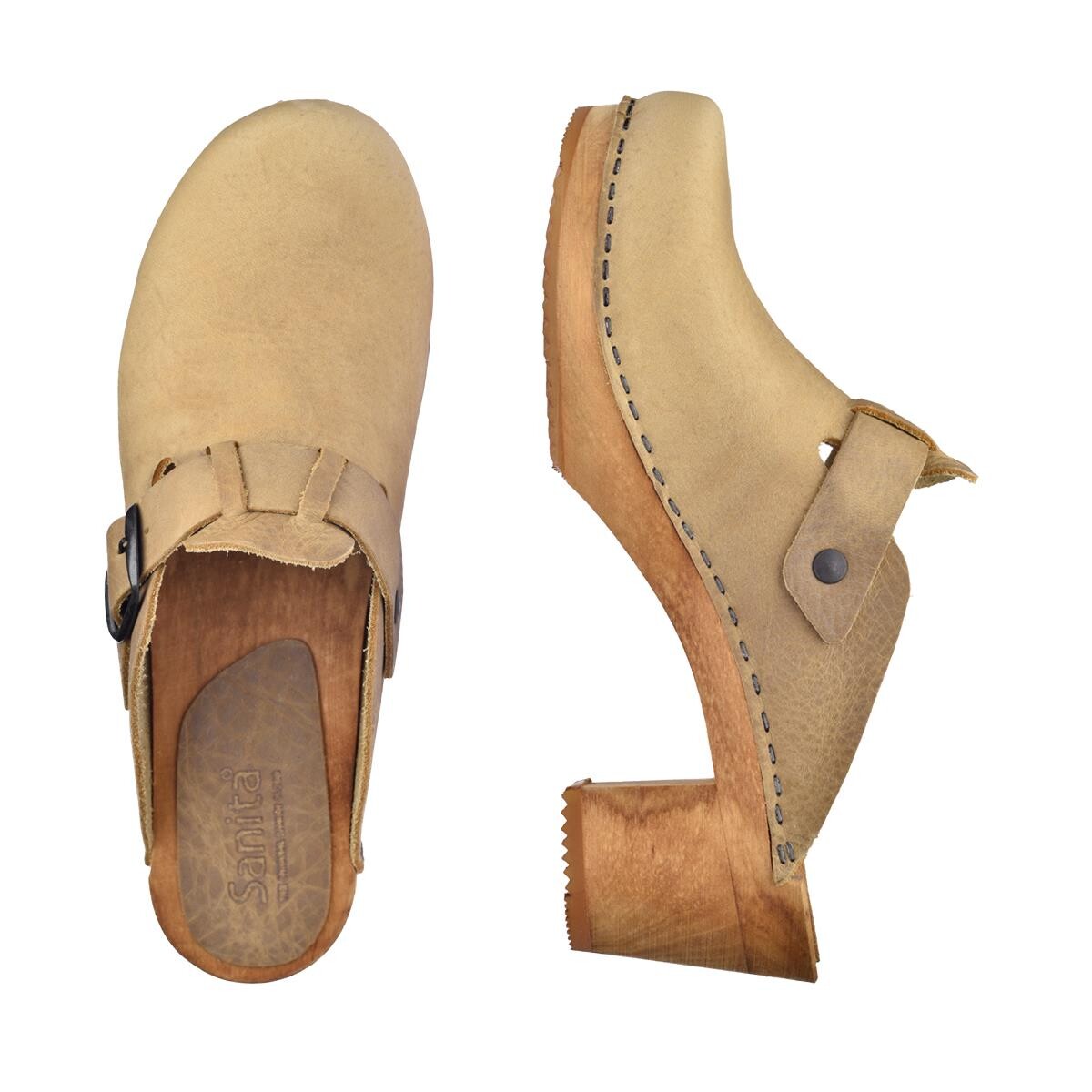 Sanita Malulo Clogs Beige, Größe: 37, Damen, Holzclogs von Sanita