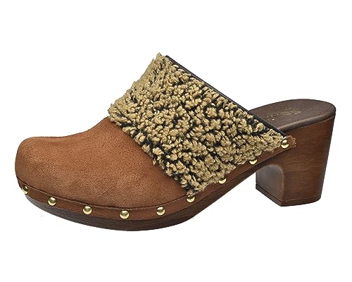 Sanita Non Wood Senna Clog | Original handgemacht für Damen | Fußbett mit weichem Schaum | Hellbraun | 41 EU von Sanita