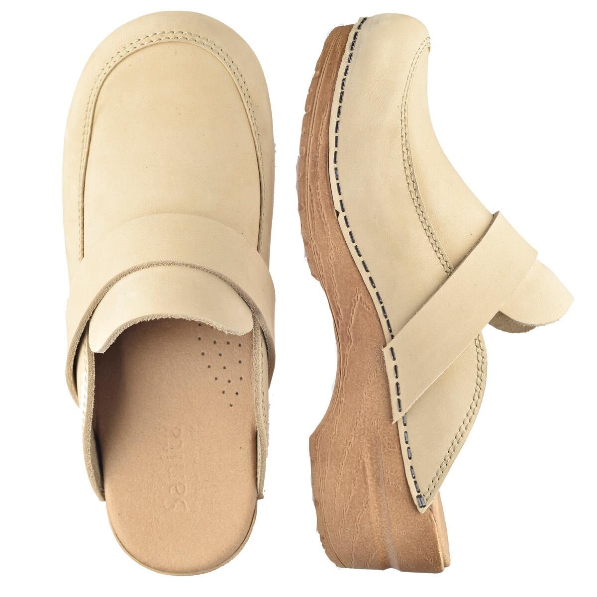 Sanita Original Knaus Clogs Beige, Größe: 37, Damen, Holzclogs von Sanita