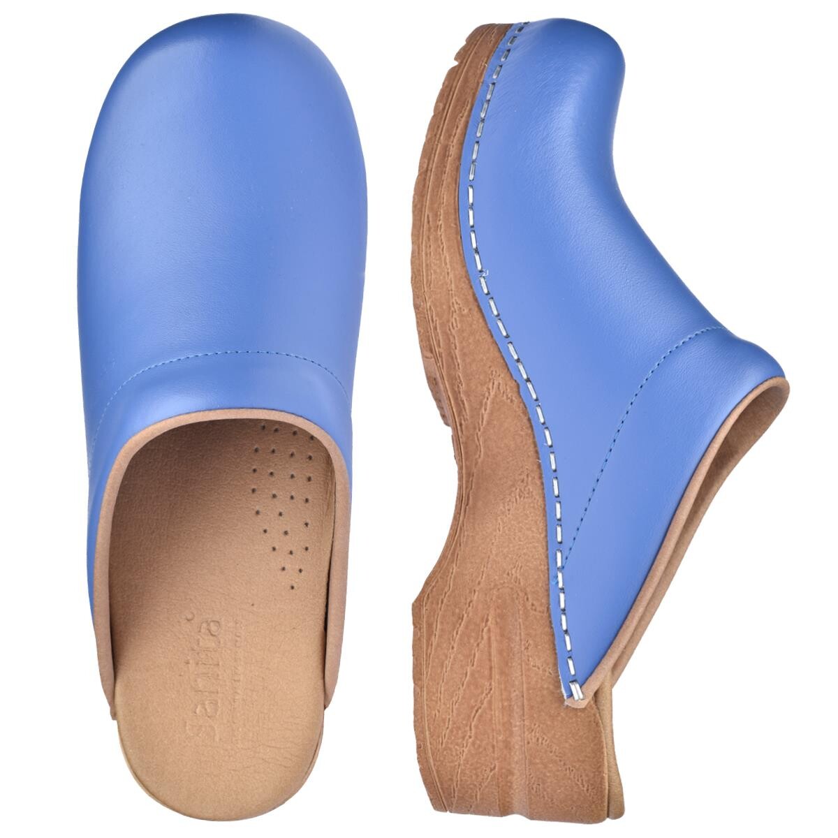 Sanita Original Sandra Clogs Blau, Größe: 35, Damen, Holzclogs von Sanita