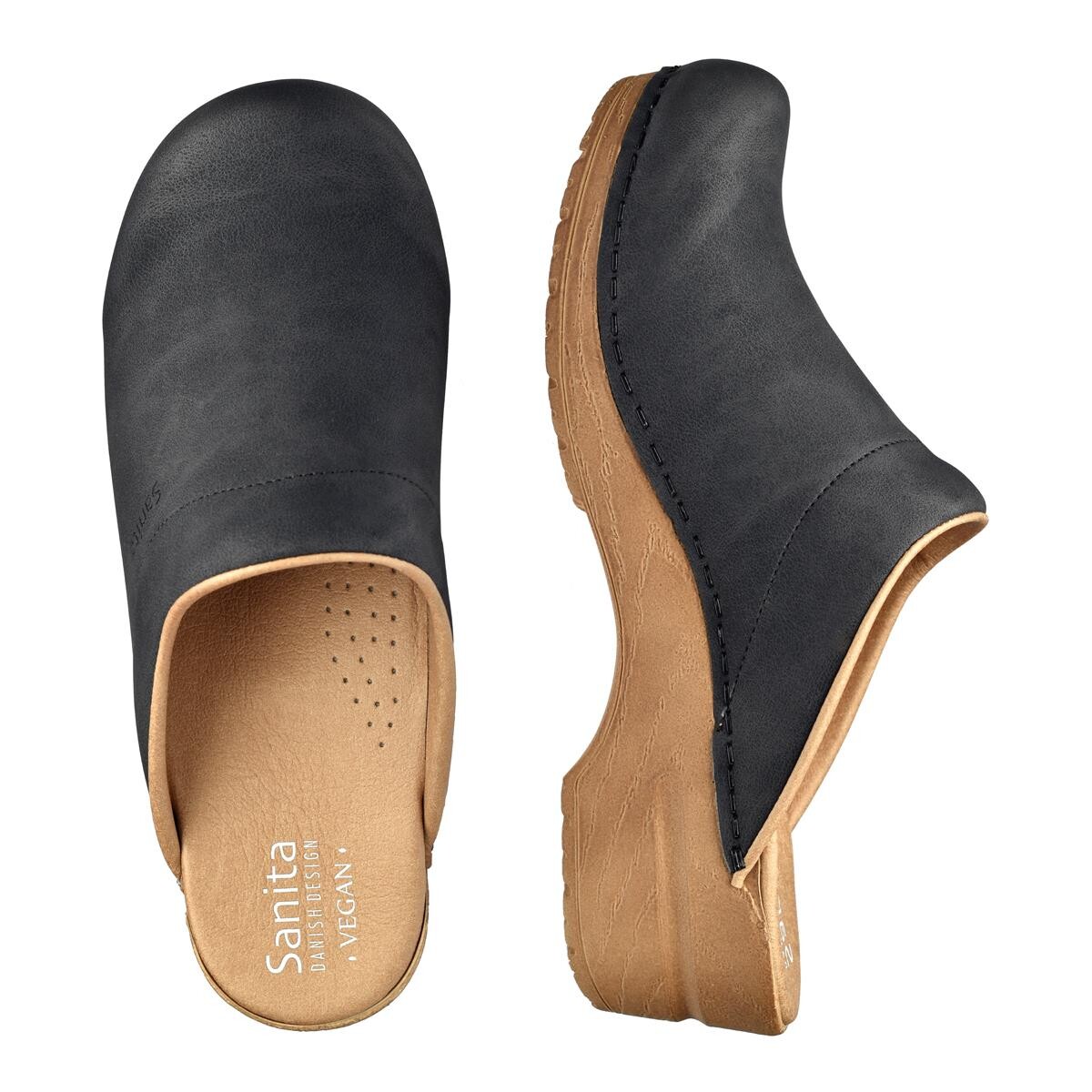 Sanita Original Segan Clogs Schwarz, Größe: 40, Holzclogs von Sanita