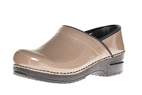 Sanita Patent | Professional geschlossener Clog | Original handgemacht für Damen | Anatomisch geformtes Fußbett mit weichem Schaum | Grau | 41 EU von Sanita