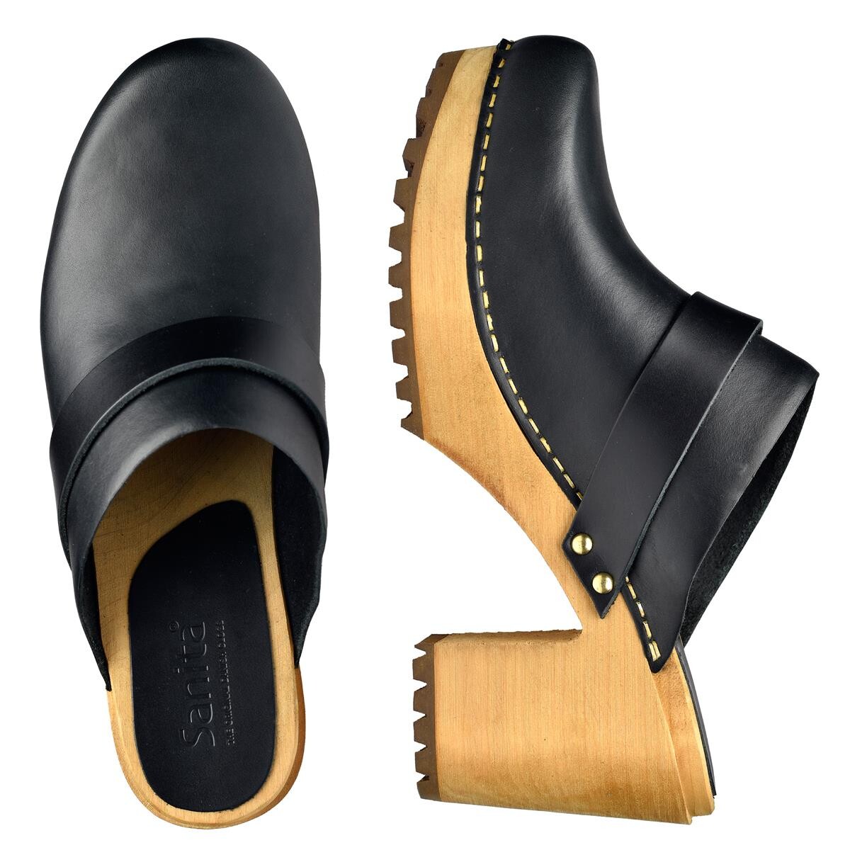 Sanita Peleni Clogs Schwarz, Größe: 36, Holzclogs von Sanita