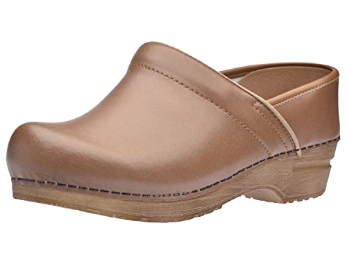 Sanita Pila | Professional geschlossener Clog | Original handgemacht für Damen | Anatomisch geformtes Fußbett mit weichem Schaum | Hellbraun | 37 EU von Sanita