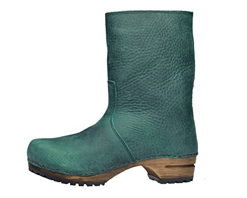 Sanita Risotto Boot | Original handgemacht | Leder-Holzboot für Damen | Nachhaltige Materialen | Grün |38 EU von Sanita