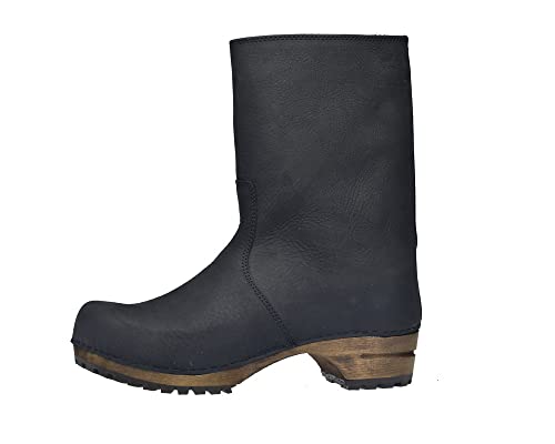 Sanita Risotto Boot | Original handgemacht | Leder-Holzboot für Damen | Nachhaltige Materialen | Schwarz | 41 EU von Sanita