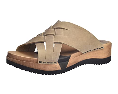 Sanita Salto Sport Flex Sandale | Original handgemacht | Flexible Leder-Holzsandale für Damen | Extrem leichte Sohle | 36 EU | Hellbraun von Sanita