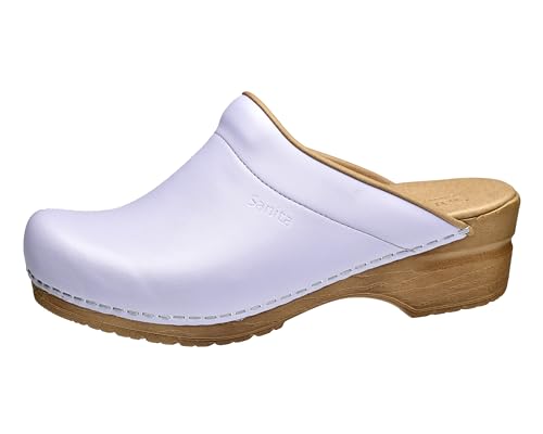 Sanita | Sandra offener Clog | Original handgemacht | Flexible Leder-Clogs für Damen | Anatomisch geformtes Fußbett mit weichem Schaum | Lila | 42 EU von Sanita