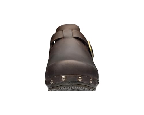 Sanita | Sanila Offener Clog | Original handgemachte, Flexible Leder Clogs für Damen | Anatomisch geformtes Fußbett mit weichem Schaum | Braun | 37 EU von Sanita