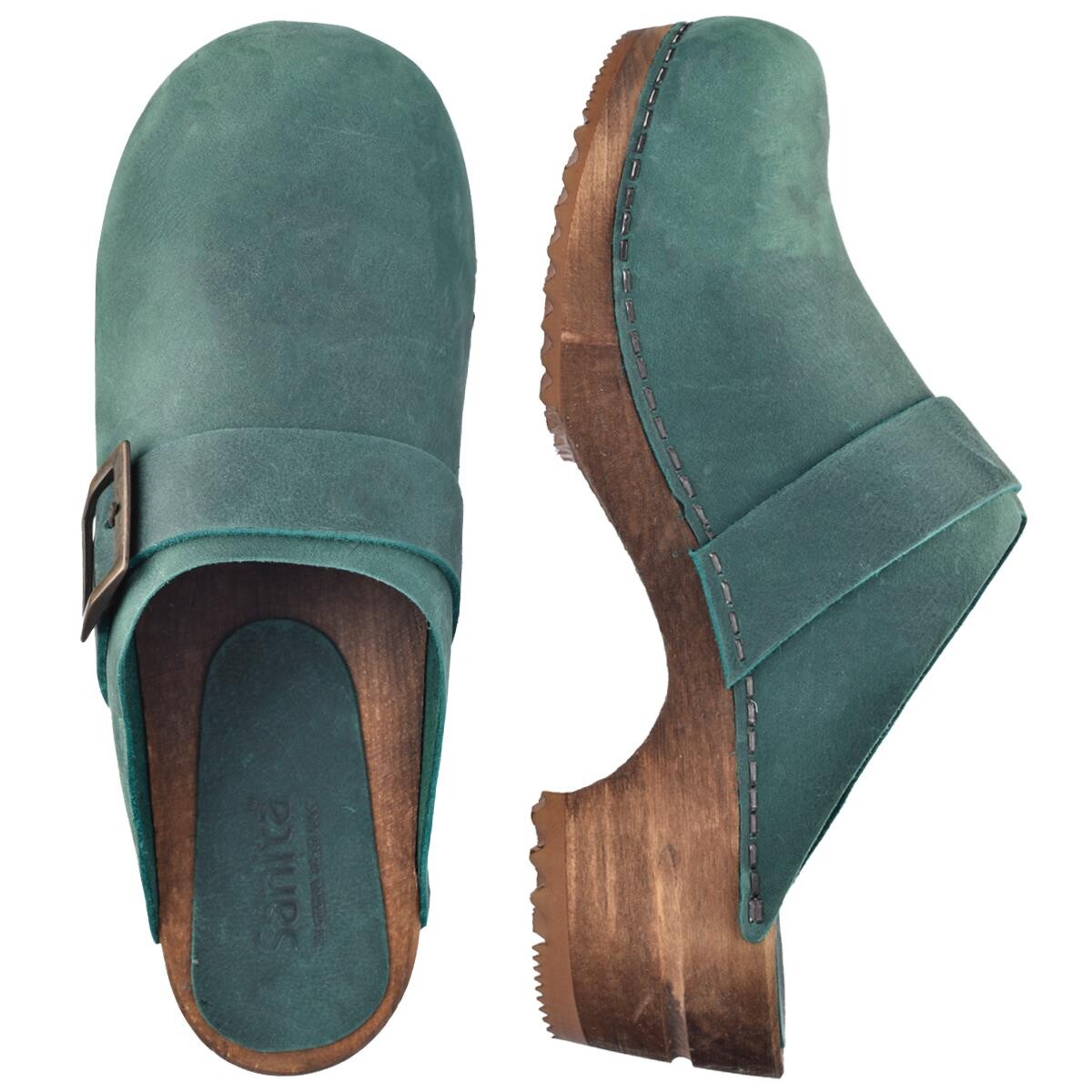 Sanita Urban Clogs Grün, Größe: 36, Damen, Holzclogs von Sanita