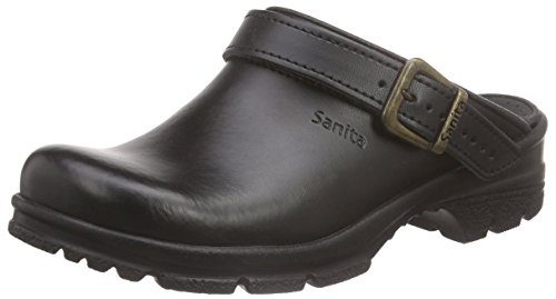 Sanita Workwear San-Duty Open-OB, Unisex-Erwachsene Clogs, Schwarz (Black 2), 38 EU von Sanita