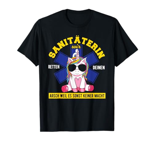 Notfallsanitäterin Sanitäter Einhorn Damen Sanitäterin T-Shirt Notfallsanitäterin Sanitäter Einhorn Damen Sanitäterin T-Shirt von Sanitäter Kostüm Notfallsanitäterin Bekleidung