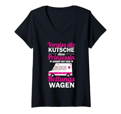 Damen Sanitäterin Notärztin Rettungsdienst Frauen Lustiger Spruch T-Shirt mit V-Ausschnitt von Sanitäterin Geschenk Notarzt Rettungswagen