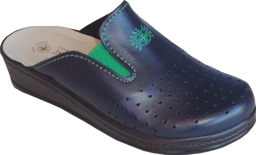 Sanital Light 1352 - Hausschuhe aus Leder, leicht und bequem, gepolsterte Anti-Shock-Innensohle, atmungsaktives perforiertes Obermaterial, italienische Handwerkskunst. Es wird empfohlen, eine größere von Sanital Light