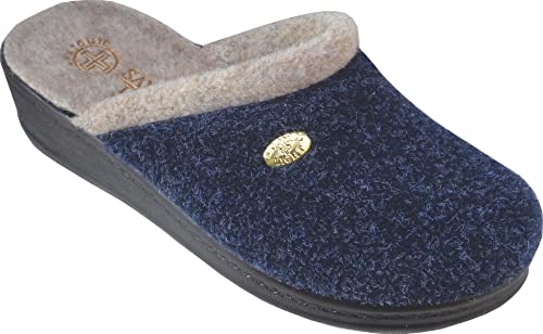 Sanital Light Damen Pantoffel 386 in Filz - blau 41 von Sanital Light