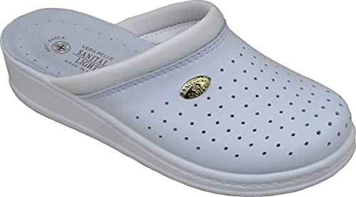 Sanital Light - Damen Pantolette IN Leder 1350 Weiss 39 von Sanital Light