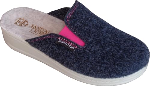 Sanital Light: Warme Damen Pantoffel aus Stoff. Perfekt für zu Hause, Fuchsia Blau, 36 EU von Sanital Light