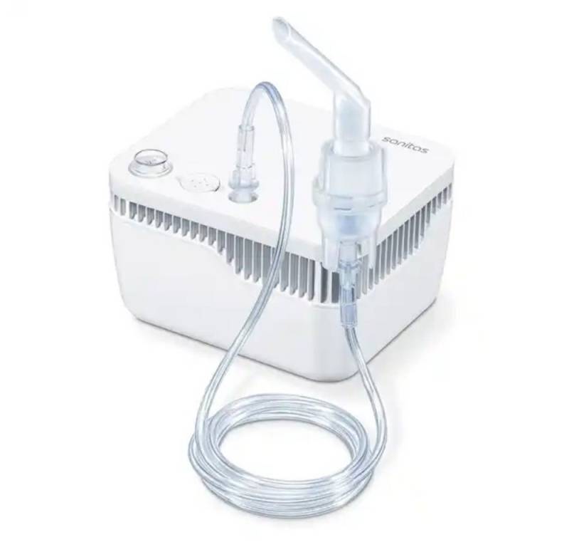 Sanitas Inhalator Nebuliser SIH 50 inkl. Mund- & Nasenstück + Ersatz-Luftfilter, für Erwachsene und Kinder von Sanitas