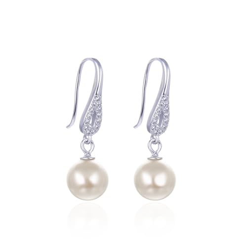 Karma NH10772281 Ohrringe Perlen Silber925 Süßwasserperle Damenohrringe Ohrhänger Ohrschmuck Damenschmuck Ohrschmuck Damen Perlenohrringe Silber von Sanixa