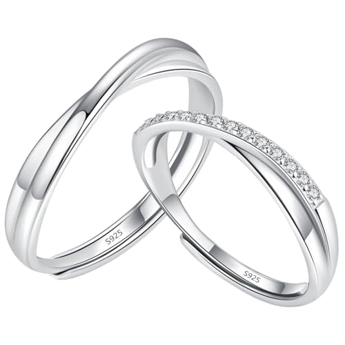 Karma NH10900831 Damenring 2er Set 925 Sterling Zirkonia Silber verstellbarer Ring Damenschmuck Damen Geschenk Frauen Karma NH10900831 Damenring 2er Set 925 Sterling Zirkonia Silber verstellbarer Ring Damenschmuck Damen Geschenk Frauen von Sanixa