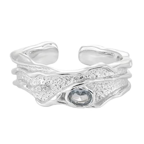 Karma NH10903952 Damenring Silber 925 Sterlingsilber Zirkon Edelstein verstellbarer Ring Damenschmuck Damen Geschenk Frauen Fingerring von Sanixa
