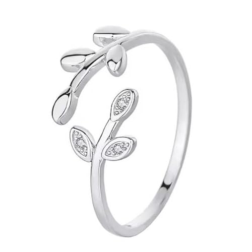 RG925_2 Damenring Zirkon Edelstein 925 Sterling Silber Rhodium verstellbarer Ring Damenschmuck Zirkonia Geschenk Frauen von Sanixa