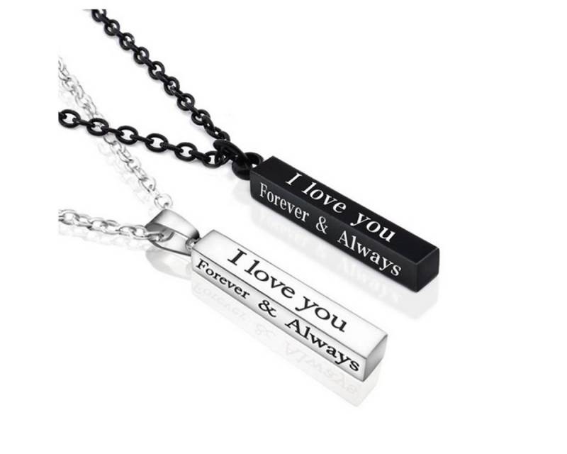 Sanixa Kette mit Anhänger Partnerketten Freundschaftsketten mit Anhänger Pärchenschmuck (Liebesketten, 4-tlg., Halskette Sie & Er), Partneranhänger romantischer Schmuck von Sanixa