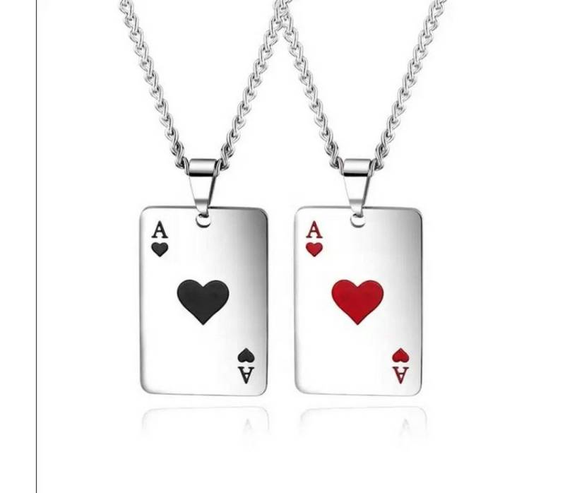 Sanixa Schmuckset Partnerketten Set Silber Paarschmuck Halsketten Liebe Freundschaft (Verlobung Hochzeit Geburtstag, 4-tlg., Geschenk für Sie & Ihn), Pärchenschmuck Liebesschmuck Kette von Sanixa