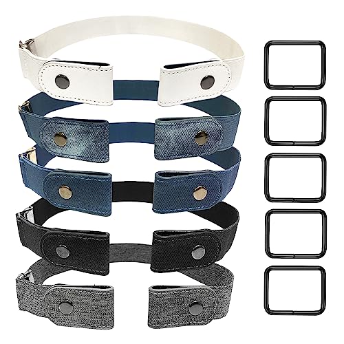 5 Stück Unsichtbarer Stretch Elastischer Gürtel Ohne Schnalle, Schnallenloser, Langlebiger, Dehnbarer Für Jeans & Hosen, Justierbarer Stretchgürtel Für Damen & Herren von Sankalala