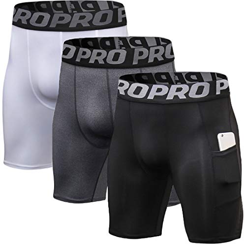 Herren Compression Shorts mit Pocket Workout Coole trockene Unterwäsche 3er Pack Herren Compression Shorts mit Pocket Workout Coole trockene Unterwäsche 3er Pack von Sanke