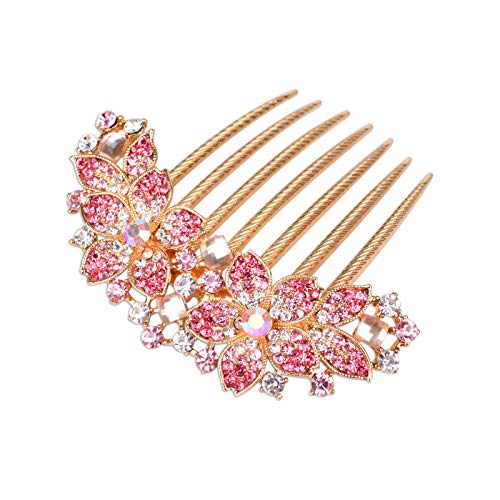 Sankuwen Haarspange für Damen, mit Strasssteinen, eingelegte Blume, Haarspange, Accessoire, auch perfektes Muttertagsgeschenk für Mutter, Rosa Sankuwen Haarspange für Damen, mit Strasssteinen, eingelegte Blume, Haarspange, Accessoire, auch perfektes Muttertagsgeschenk für Mutter, Rosa von Sankuwen
