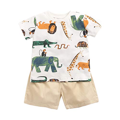 Sanlutoz Baumwolle Baby Junge Kleidung Sets Sommer Karikatur Neugeborene T-Shirt+Kurze Hose (12-18 Monate / 80 cm, BCS9045) von Sanlutoz