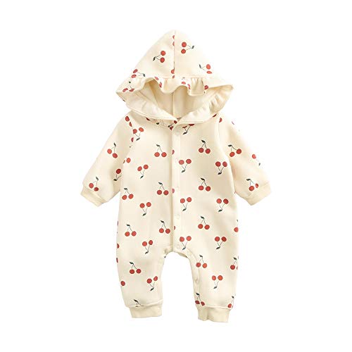 Sanlutoz Baumwolle Kirsche Drucken Baby Mädchen Strampler Niedlich Winter Baby Bodysuits Neugeborenes (0-6 Monate / 66 cm, BRW8178-BE) von Sanlutoz