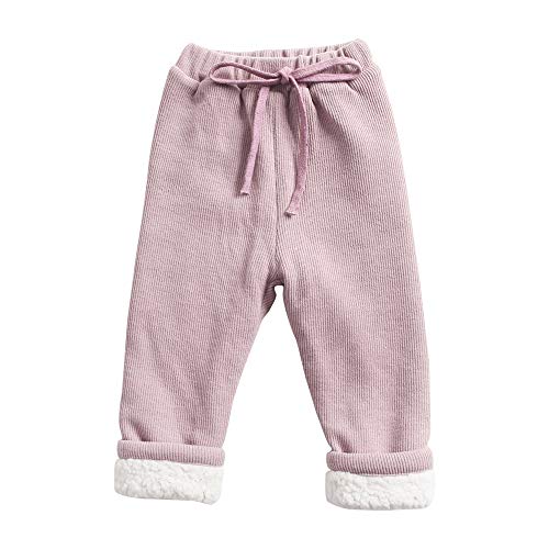 Sanlutoz Winter Warm Fleece Baby Mädchen Hose Beiläufig Plus Verdicken Kinder Hose Weich (12-18 Monate / 80 cm, KPW8108-PU) von Sanlutoz