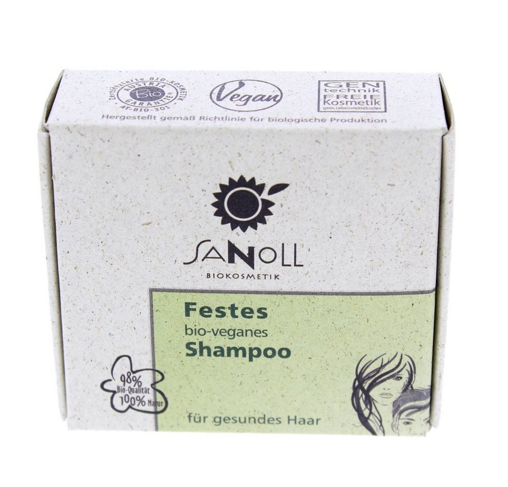 Sanoll Festes Haarshampoo Festes bio veganes Shampoo, 60 g von Sanoll